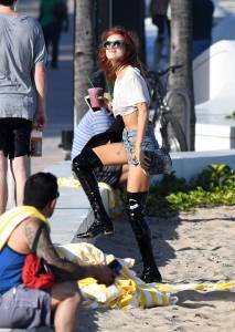 Bella Thorne â€“ Braless Candids in Miami (Nipslip)47mr5h9a4w.jpg