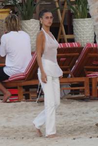 Bella Hadid in See-through Top with Friends at the Beach in St Barts17q98eu5ey.jpg